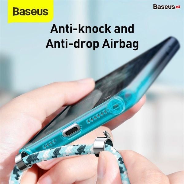 Ốp lưng Baseus Element Crossbody – Trong suốt, viền silicone chống sốc, dây đeo chống rơi, cho iPhone 11 Series