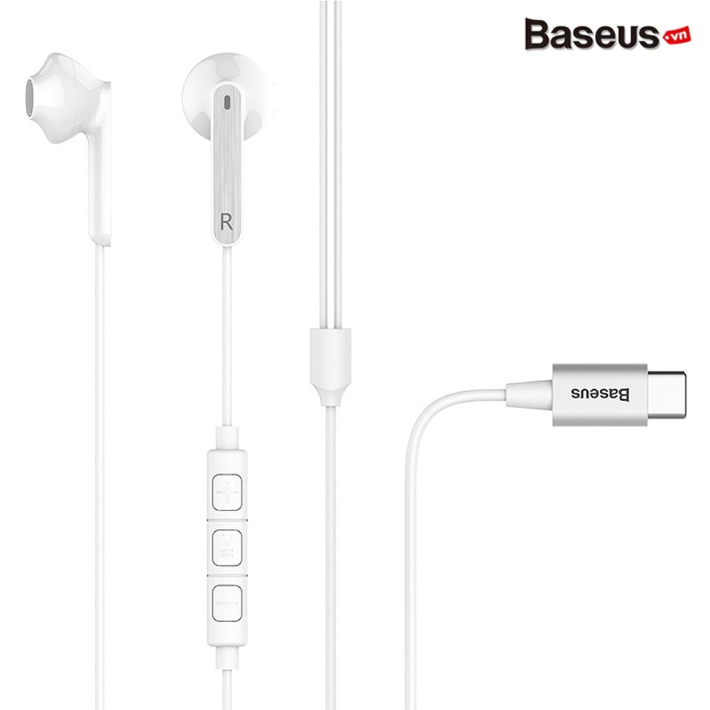 Tai nghe USB Type C Baseus Encok C16cho Smartphone & iPad Pro 2018 ( Stereo Hifi Wired Control In-ear Earphone)