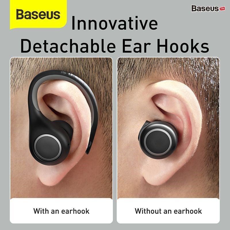 Tai nghe thể thao không dây Baseus Encok True Wireless Earphones W17 (Bluetooth 5.0, IP55 Waterproof, 5 - 30h sử dụng, Wireless Charging)