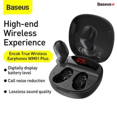 Tai nghe không dây TWS Baseus Encok True Wireless Earphones WM01 Plus (Bluetooth 5.0, Stereo Earbuds, Touch Control, Noise Cancelling)