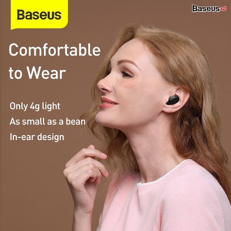 Tai nghe không dây TWS Baseus Encok True Wireless Earphones WM01 Plus (Bluetooth 5.0, Stereo Earbuds, Touch Control, Noise Cancelling)