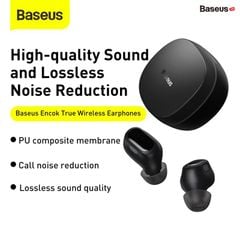 Tai nghe Bluetooth Baseus Encok True Wireless Earphones WM01 (TWS, Bluetooth 5.0, Stereo Earbuds, Touch Control, Noise Cancelling)