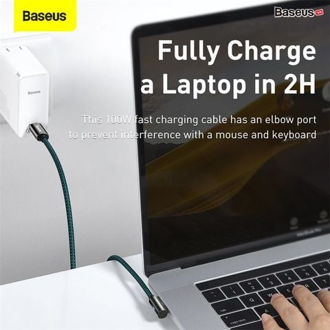 Cáp sạc C to C đầu gập chữ L Baseus Legend Series Elbow 100W (5A/20V, E-marker Chip, PD/QC Quick Charging, LED & Elbow Design)