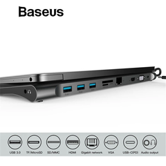 Bộ Hub chuyển đa năng Baseus Enjoyment Series Type C dành cho Smartphone/ Laptop/ Macbook ( Type-C to HDMI/ VGA/ USB 3.0/ Card Reader/ RJ-45/AUX 3.5mm)