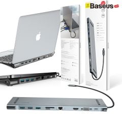 Bộ Hub chuyển đa năng Baseus Enjoyment Series Type C dành cho Smartphone/ Laptop/ Macbook ( Type-C to HDMI/ VGA/ USB 3.0/ Card Reader/ RJ-45/AUX 3.5mm)