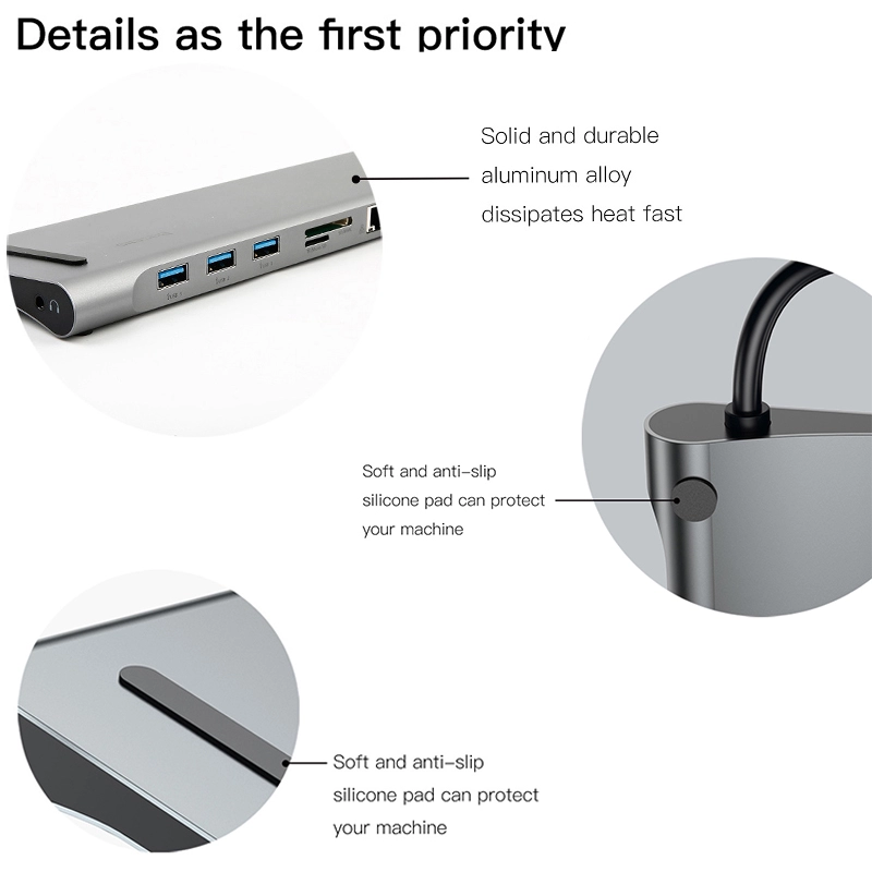 Bộ Hub chuyển đa năng Baseus Enjoyment Series Type C dành cho Smartphone/ Laptop/ Macbook ( Type-C to HDMI/ VGA/ USB 3.0/ Card Reader/ RJ-45/AUX 3.5mm)