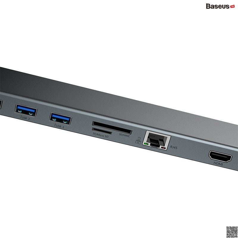 Bộ Hub chuyển đa năng 11 in 1 Baseus Enjoyment Series Type C LV502 cho Laptop/ Macbook ( Type-C to HDMI/ VGA/ USB 3.0/ Card Reader/ RJ-45/AUX 3.5mm, New Upgrade Model 2019)