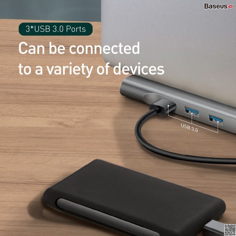 Bộ Hub chuyển đa năng 11 in 1 Baseus Enjoyment Series Type C LV502 cho Laptop/ Macbook ( Type-C to HDMI/ VGA/ USB 3.0/ Card Reader/ RJ-45/AUX 3.5mm, New Upgrade Model 2019)