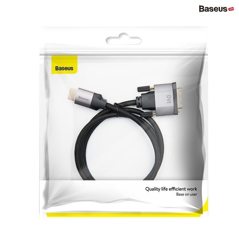 Cáp chuyển HDMI sang DVI độ nét cao Baseus Enjoyment Series (HDMI 4K Male To DVI Male,  Bidirectional Adapter Cable)