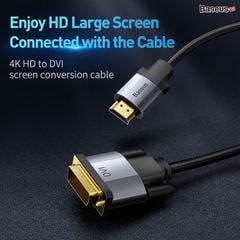 Cáp chuyển HDMI sang DVI độ nét cao Baseus Enjoyment Series (HDMI 4K Male To DVI Male,  Bidirectional Adapter Cable)