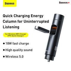 Tẩu sạc nhanh 18W tích hợp Bluetooh MP3 Baseus Energy Column Car Wireless MP3 Charger (PPS Quick Charger)