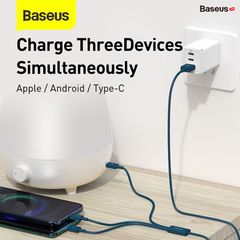 Cáp sạc 3 đầu Baseus Superior Series 3 in 1 (USB to Type C+ Lightning + Micro USB, 3.5A/1.5m, TPE Fast Charging Data Cable)