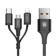 Cáp sạc và truyền dữ liệu tốc độ cao Baseus Excellent tích hợp 3 đầu ( USB Type A to USB Type C/ Micro USB/ Lightning Fast Charging Cable)