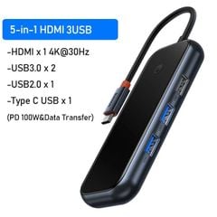 Hub Mở Rộng Kết Nối Đa Năng Baseus AcmeJoy HUB Docking Station Cho Macbook Laptop iPad Điện Thoại (HDMI 4K RJ45 USB3.0 SD/TF PD/Data Jack 3.5)