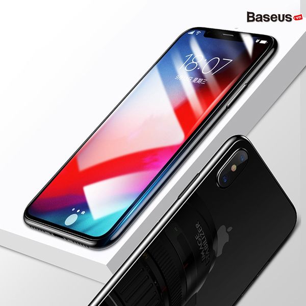 Bộ kính cường lực 2 mặt Trước & Sau Baseus All Glass Film Set LV307 cho iPhone XS/ XR/ XS Max (0.3mm, Front + Back Tempered Glass)