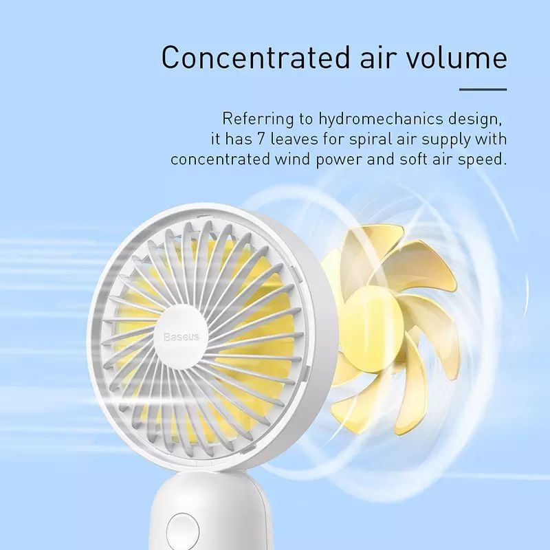 Quạt mini cầm tay pin sạc Baseus Bionic Firefly Mini Fan LV491 (Pin sạc, 3 mức tốc độ, đèn LED đom đóm - Portable Rechargeable Mini USB Hand Fan)