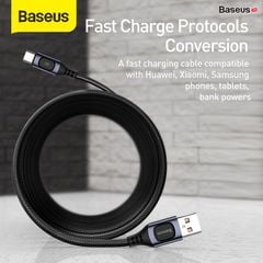 Cáp sạc nhanh siêu bền Baseus Flash Multiple Fast Charge Type C cho Samsung/OPPO/Huawei/Xiaomi (5A, AFC/SCP/FCP/PD/QC3.0 Multiple Quick Charge Protocol Convertible Support)