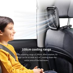 Quạt xếp đa năng gắn lưng ghế trên xe hơi Baseus Foldable Vehicle-mounted Backseat Fan LV507 (dùng trên bàn làm việc và trên ô tô)