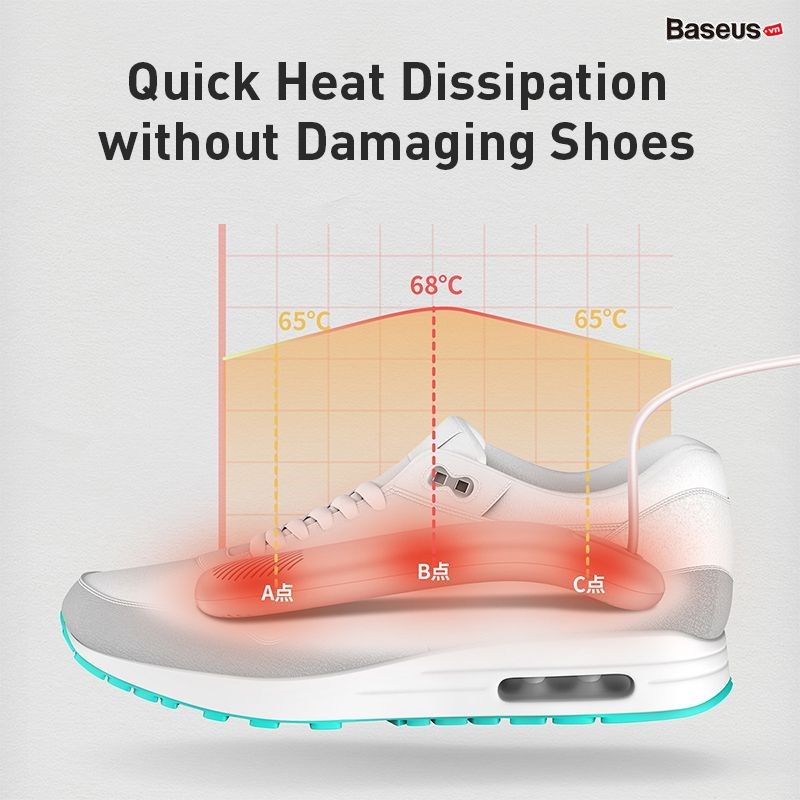 Máy làm ấm, sấy khô giày dép Baseus Foot Quick Heat Sterilization Shoe Dryer