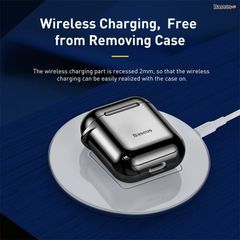 Bao Silicone chống trầy xước, có móc khoá dùng cho Airpods 1/2 Baseus Shining Hook Case (Soft TPU Case)
