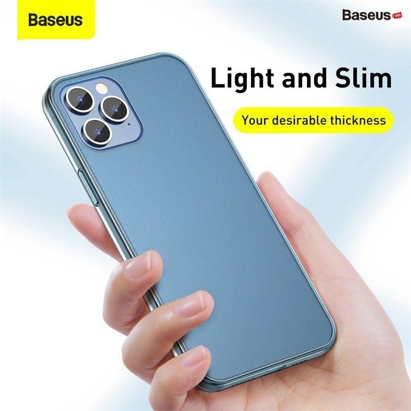 Ốp lưng cường lực nhám viền dẻo chống sốc Baseus Frosted Glass Protective Case dùng cho iPhone 12 Series