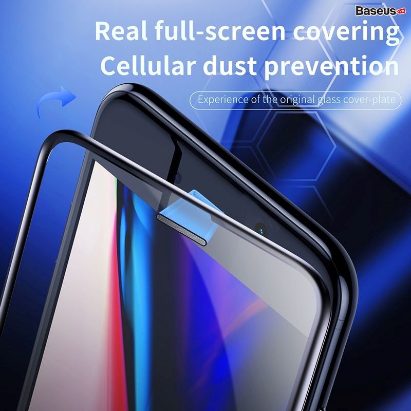 Kính cường lực chống bụi, chống trầy, siêu bền Baseus Cellular Dust Prevention cho iPhone 6/7/8/ Plus (0,3mm, 3D Curved-screen Full Coverage Tempered Glass )