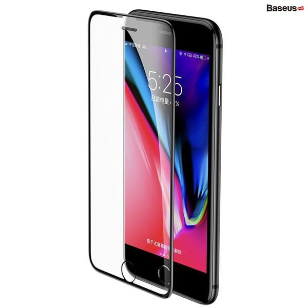 Kính cường lực chống bụi, chống trầy, siêu bền Baseus Cellular Dust Prevention cho iPhone 6/7/8/ Plus (0,3mm, 3D Curved-screen Full Coverage Tempered Glass )