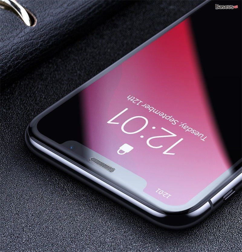 Kính cường lực chống nhìn trộm, chống bụi màn loa Baseus Full-screen Curved Privacy Tempered Glass Film dùng cho iPhone 11/ Pro/ Pro Max (0.3mm, 2 PCS, Cellular Dust Prevention/  Anti Peeping )