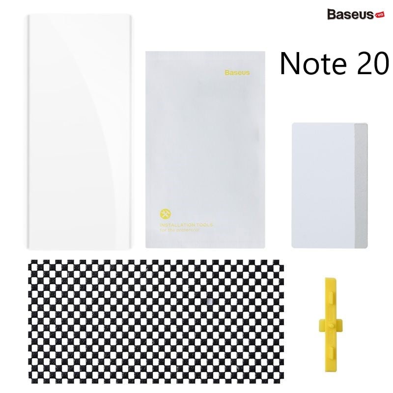 Baseus 0.15mm Full-screen Curved Surface Water Gel Protector For Note20(2pcs/pack+Pasting Artifactl ) Transparent White