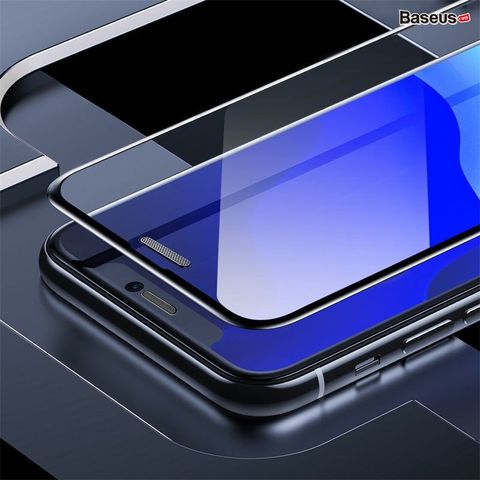 Kính cường lực chống trầy, chống bụi Baseus full-screen curved tempered glass screen protector For iP 11/11Promax/iPX (2 Pcs, Pasting Artifact, Che màng loa)