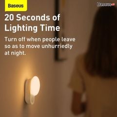 Đèn cảm ứng chuyển động thông minh Baseus Full Moon Human Body Induction Night Light (1200mAh, PIR Intelligent Motion Sensor LED Nightlight)