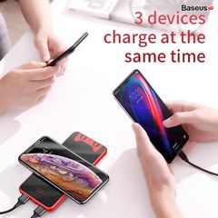 Pin sạc dự phòng kiêm sạc không dây Baseus Full Screen Wireless Charger Powerbank 10000mAh (10.000mAh, charge 3 devices at same time, LED display)