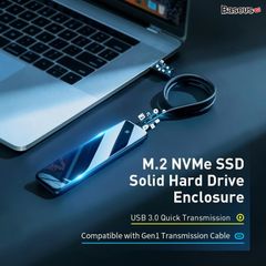 Thiết bị chuyển đổi ổ SSD thành ổ lưu trữ di động SSD Box Baseus Full Speed Series SSD Enclosure (Support 22x40/22x42/22x60/22x80, M.2 interface, SSD Box/ Enclosure)