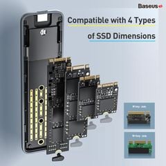 Thiết bị chuyển đổi ổ SSD thành ổ lưu trữ di động SSD Box Baseus Full Speed Series SSD Enclosure (Support 22x40/22x42/22x60/22x80, M.2 interface, SSD Box/ Enclosure)