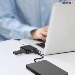 Bộ Hub chia cổng USB tốc độ cao Baseus Fully Folded Portable 4-in-1 (USB A to USB2.0*4 Ports with power supply)