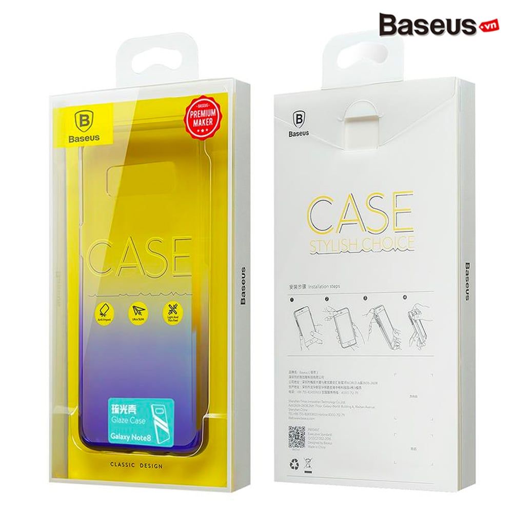 Ốp lưng trong suốt đổi màu Baseus Glaze Case cho Samsung Galaxy Note 8 ( Ultra Thin, Gradient Hard Plastic Case)