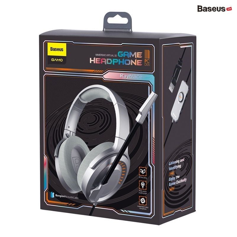 Tai nghe gaming chụp tai dành cho Game thủ Baseus GAMO D05 (Bongiovi AcousticLaps and Immersive Virtual 3D Game Headphone with microphone)