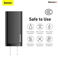 Cốc sạc siêu nhanh, nhỏ gọn Baseus GaN2 Lite Quick Charger 65W (Type C+ USB Port, PD3.0/PPS/QC4.0/SCP/FCP Multi Quick Charge Protocol, GaN2 Technology)