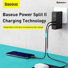 Bộ sạc nhanh đa năng Baseus GaN2 Pro Quick Charger 120W dùng cho Smartphone/ Tablet/ Macbook / Laptop (C+C+A, With C to C Cable, E-mark Chip)