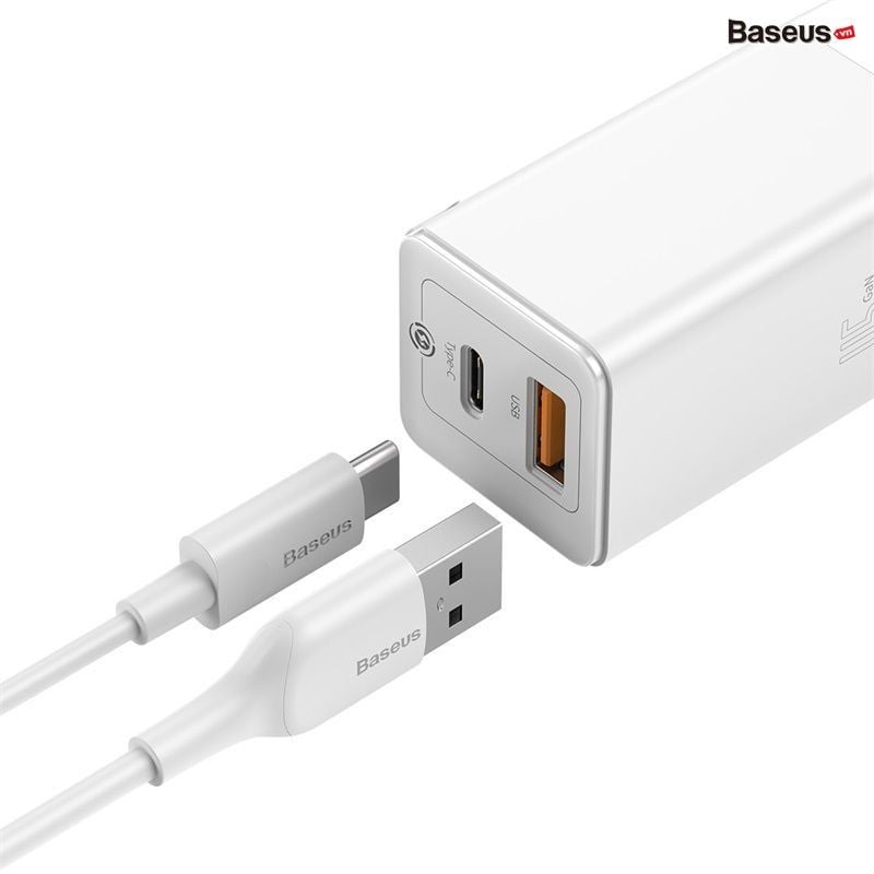 Bộ cốc sạc nhanh đa năng siêu nhỏ gọn Baseus GaN2 Mini Quick Charger C+U 45W (PD/QC3.0/BPS/SCP/FCP/AFC Multi Quick Charge Technology Support)