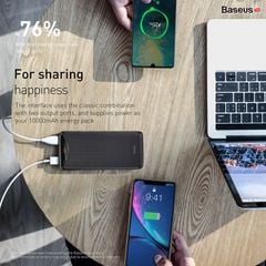 Pin dự phòng nhỏ gọn Baseus Gentleman Digital Display Powerbank 10000mAh dùng cho iPhone/Samsung/Oppo/Xiaomi (10,000mAh, 2 Port USB, LED/LCD Display)