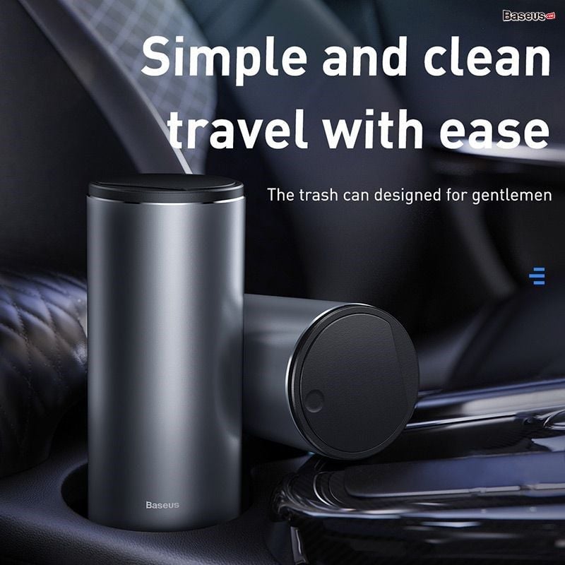 Thùng chứa rác Mini tiện dụng Baseus Gentleman Style dùng trên xe hơi hoặc bàn làm việc (Metal Vehicle-mounted Trash Can)