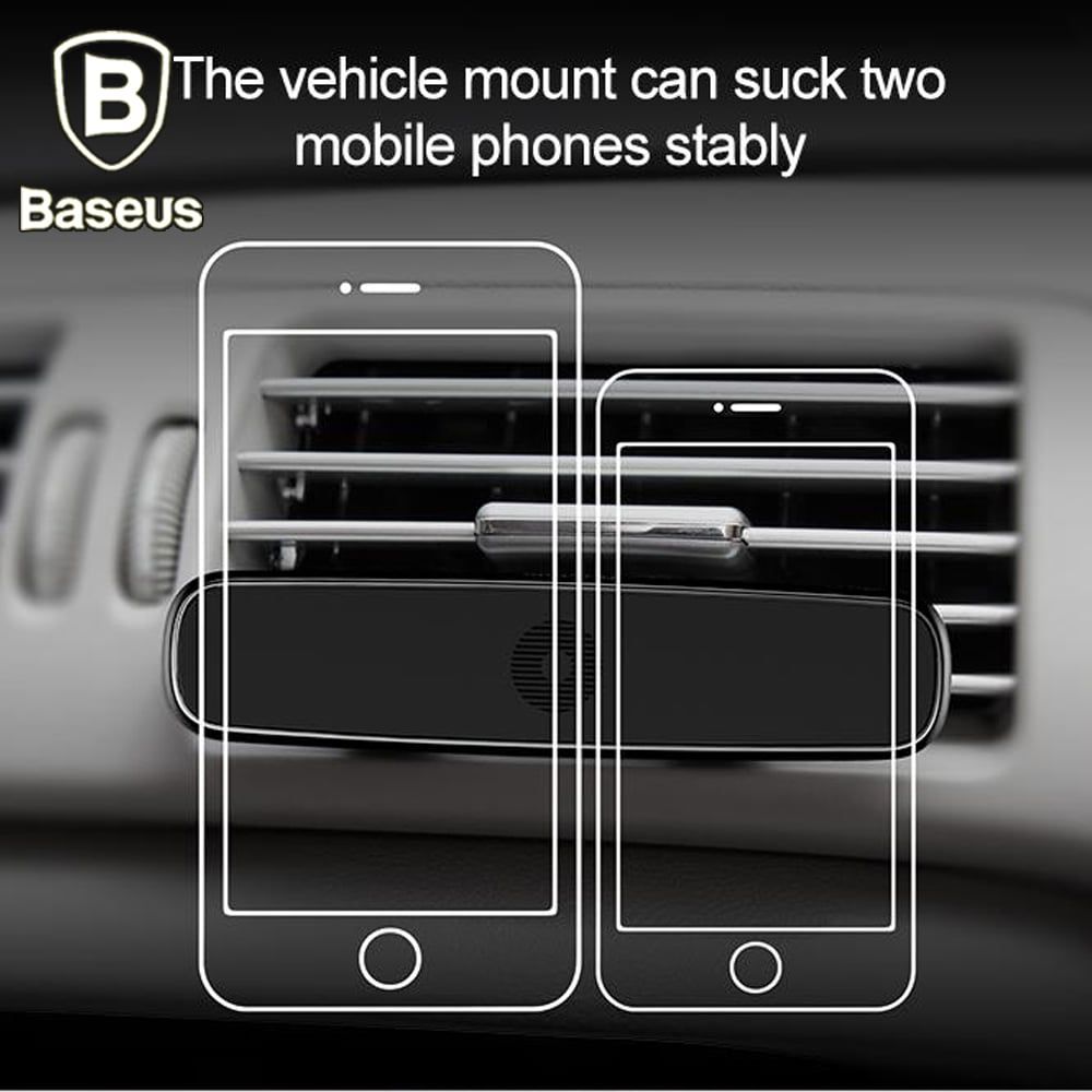 Bộ đế giữ điện thoại nam châm Baseus Double Clip LV282 dùng cho xe hơi (Air Outlet Magnetic Car Mount/ Horizontal Type)