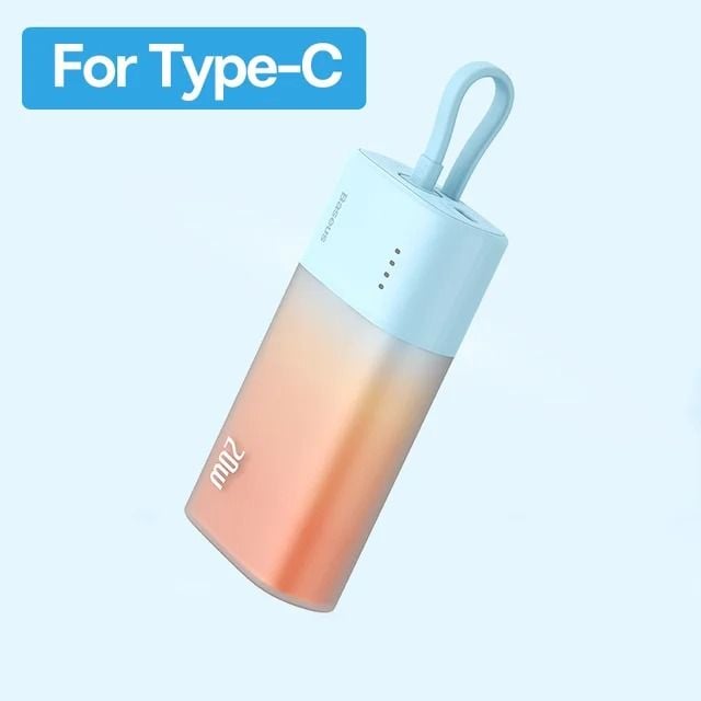 Pin dự phòng Baseus Popsicle 5200mAh – Sạc nhanh 20W PD/QC/AFC/FCP, tặng cáp C to C 60W, nhỏ gọn, tiện lợi mang theo