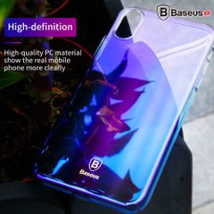 Ốp lưng trong suốt đổi màu Baseus Glaze Case cho iPhone X ( Ultra Thin, Gradient Hard Plastic Case)