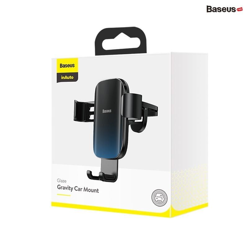 Đế giữ điện thoại trên xe Ô Tô Baseus Glaze Gravity Car Mount (New 2020 upgrade Model, Metal Bracket, Air Outlet Version - Gắn khe gió máy lạnh)