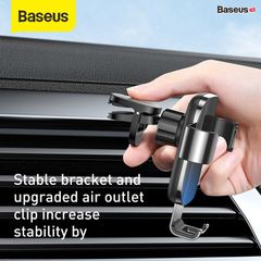 Đế giữ điện thoại trên xe Ô Tô Baseus Glaze Gravity Car Mount (New 2020 upgrade Model, Metal Bracket, Air Outlet Version - Gắn khe gió máy lạnh)