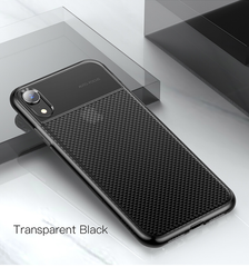 Ốp lưng Silicone dẽo trong suốt chống bám vân tay Baseus Glistening Case cho iPhone XR 6.1 inch ( Soft TPU Silicone, Grid Pattern Design)