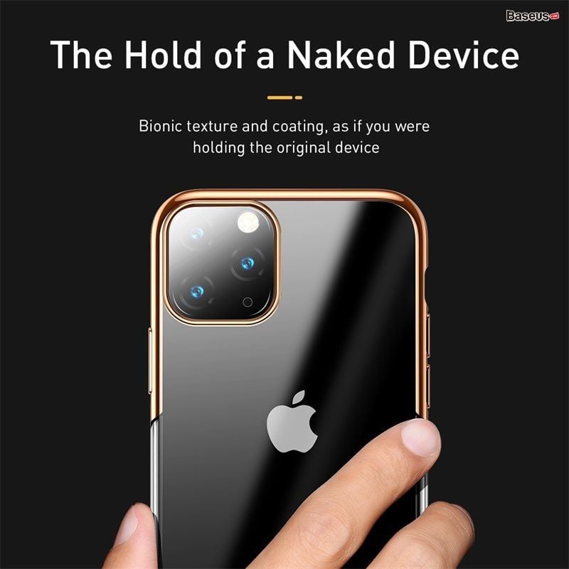 Ốp lưng Baseus Glitter Case – Nhựa cứng trong suốt, siêu mỏng, viền mạ kim loại, cho iPhone 11/Pro/Pro Max (2019)