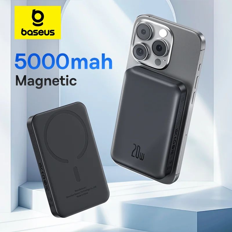 Pin Sạc Dự Phòng Không Dây Tích Hợp Nam Châm Baseus Magnetic Mini Wireless Fast Charge Power Bank 5000mAh 20W